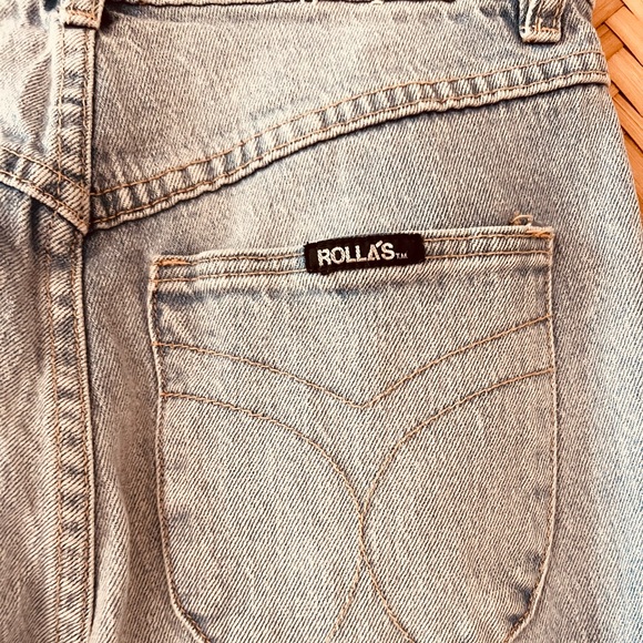 WOMEN’S STYLISH ROLLAS DUSTERS SLIM BOOTCUT HIGH RISE JEANS IN BRAD BLUE EUC - Picture 8 of 12